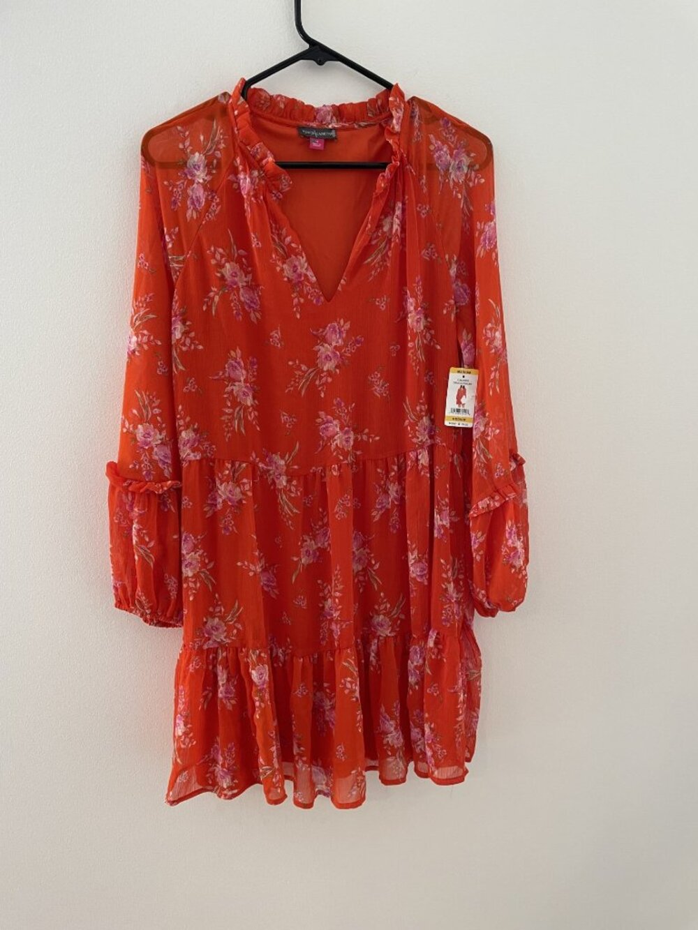 Vince Camuto Boho Mini Dress M NWT, Fall colors, orange/pink/purple, Thanksgivin